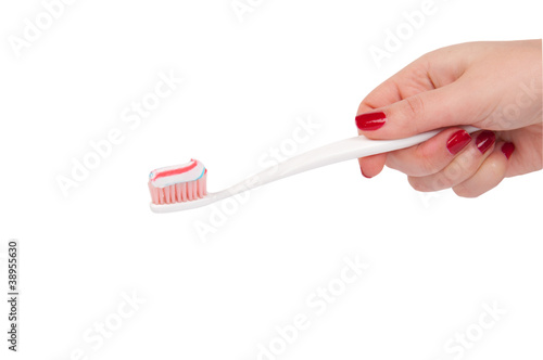 toothbrush in a hand