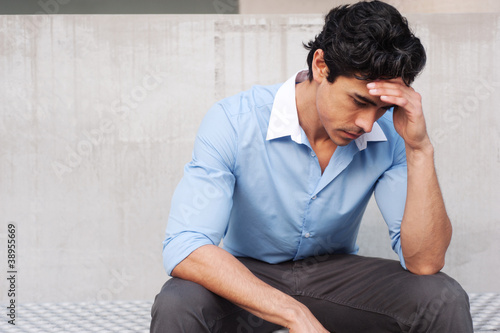 stressed young businessman