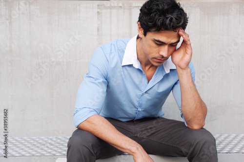 stressed young businessman