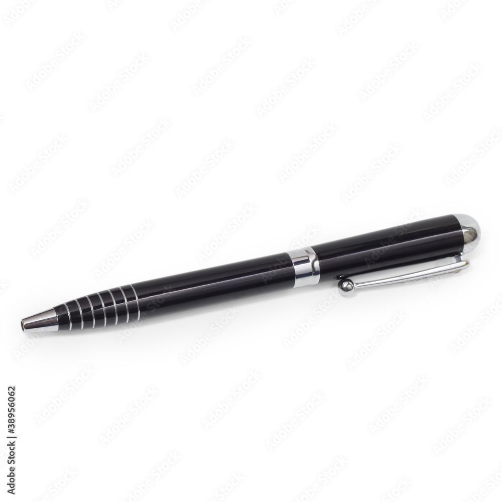 black ballpoint pen isolated on white black ballpoint pen isolated on white