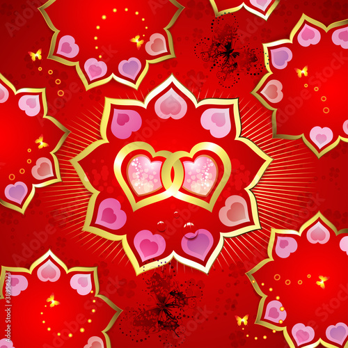 Valentine's day card with butterflies