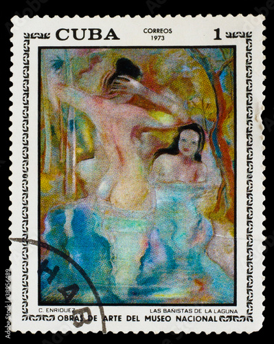 CUBA - CIRCA 1973: A stamp printed by CUBA , C. Enriquez 