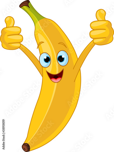 Cheerful Cartoon banana character