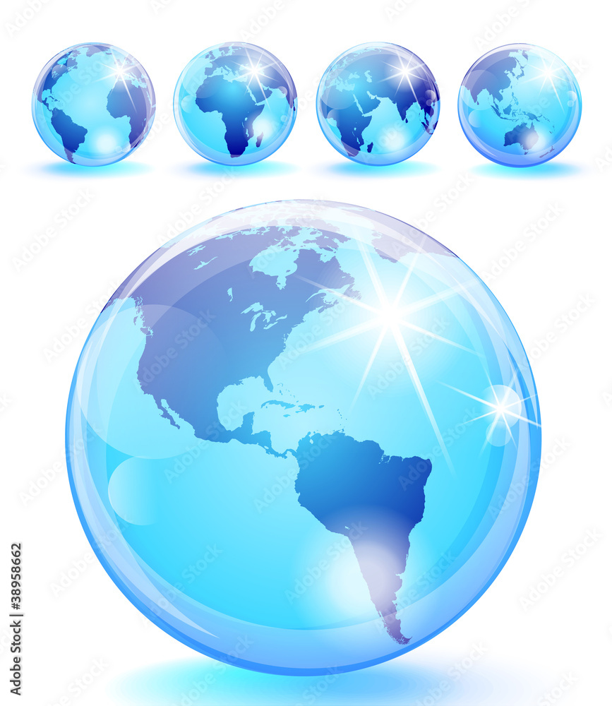 Glossy Planet Earth Marbles 5 views Glossy Planet Earth Marbles 5 views