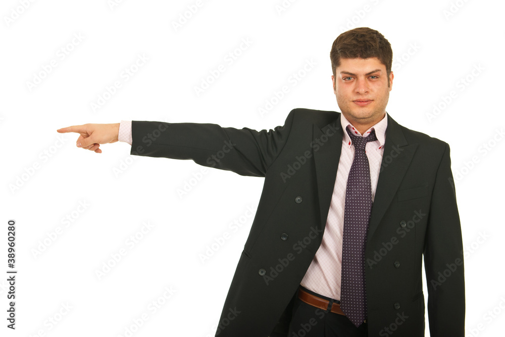 Serious business man pointing Serious business man pointing