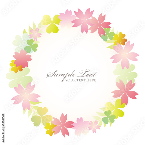 cherry blossom and clover frame