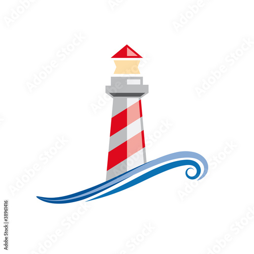 Logo lighthouse on white background # Vector