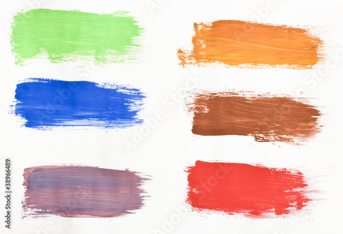 Colored brush strokes