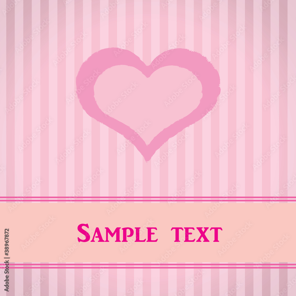 pink striped card with heart pink striped card with heart