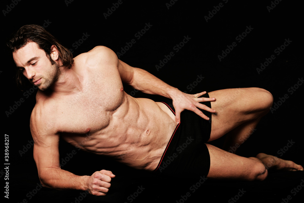 Naklejka premium Mann mit Sixpack