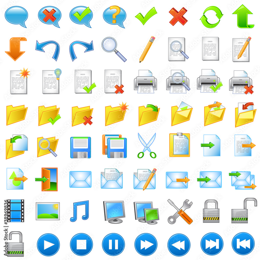 Set of icons for web and interface design Set of icons for web and interface design
