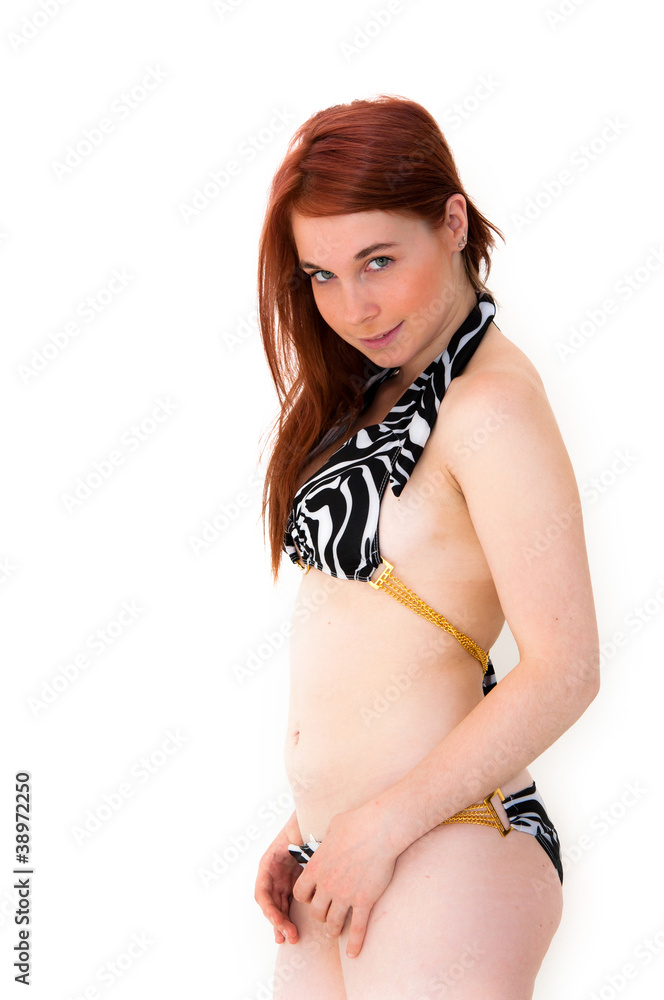Naklejka premium caucasian woman in lingerie