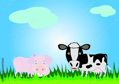 Cow and pig