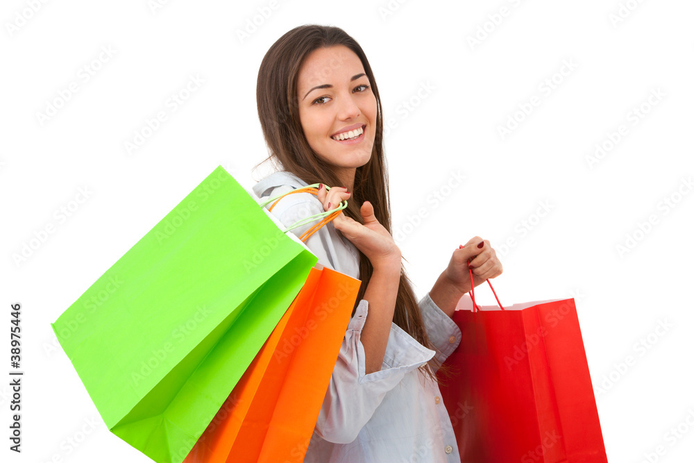 Attractive young woman with shopping bags Attractive young woman with shopping bags