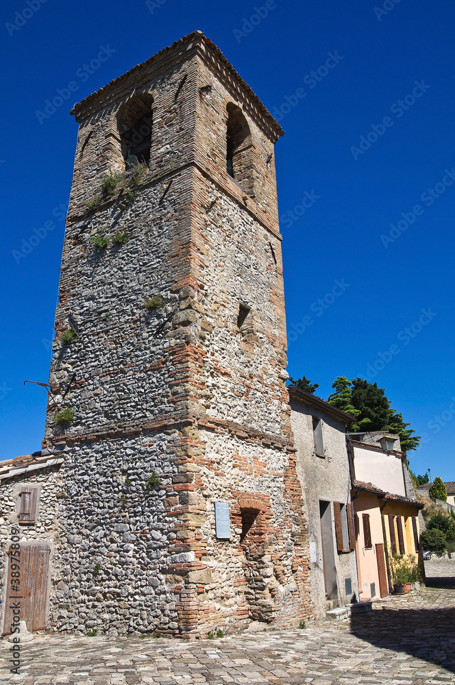 Civic tower. Montebello. Emilia-Romagna. Italy.