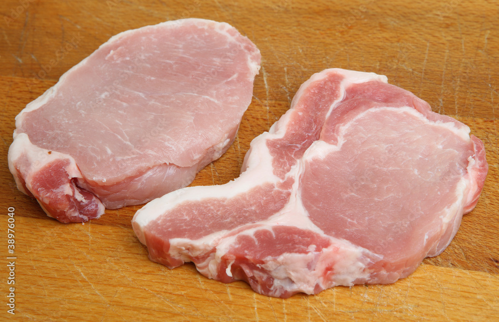 Raw Pork Loin Steaks Raw Pork Loin Steaks