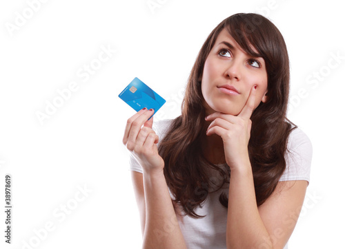 Young girl with credit card