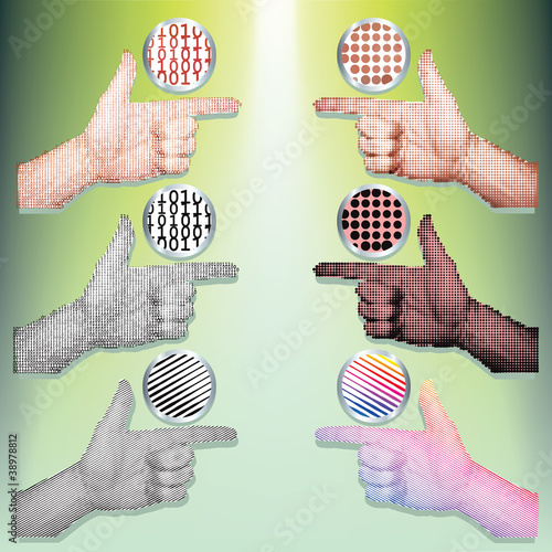 pointing hands set  vector illustration
