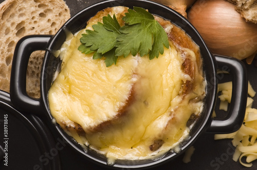 French onion soup with ingredients
