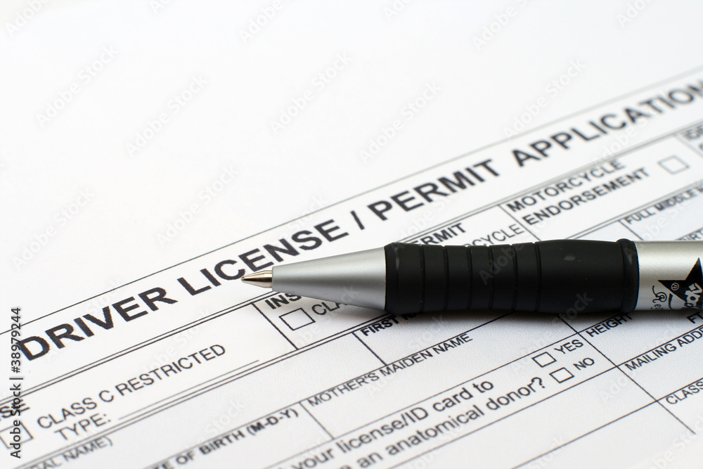 Obraz premium Driver license application