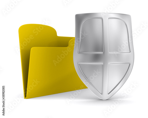 Yellow computer folder with...