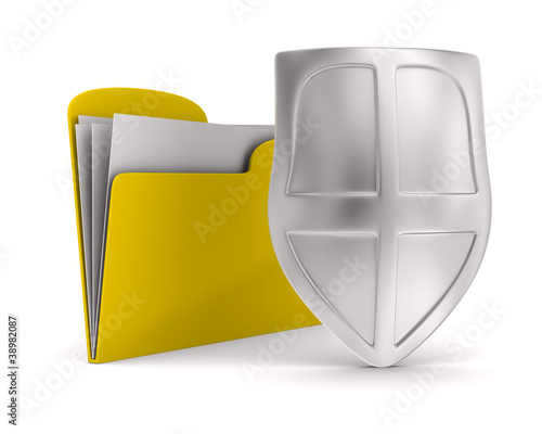 Yellow computer folder with...