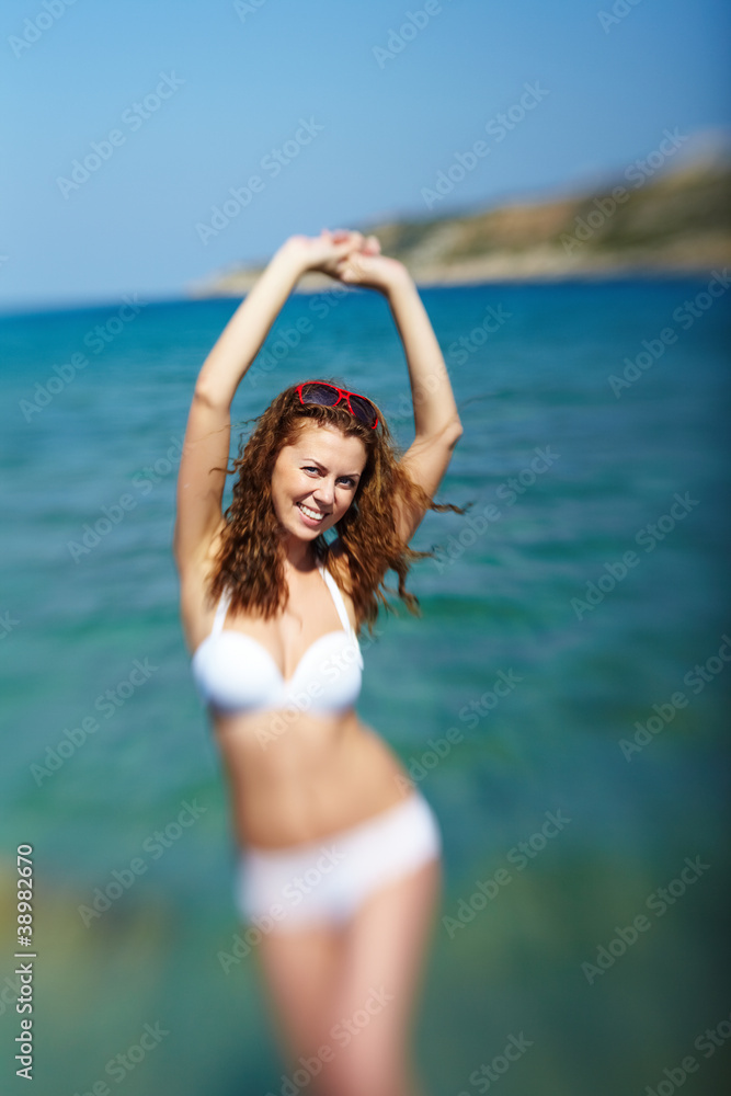 Naklejka premium Posing girl