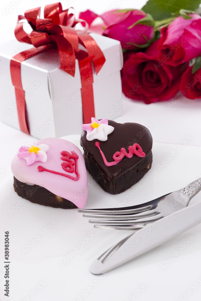 Heart Shape Chocolate with rose Heart Shape Chocolate with rose