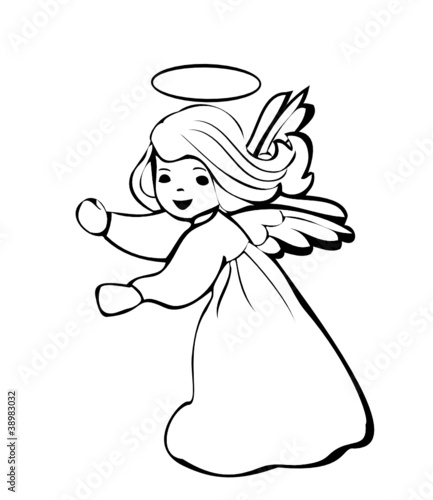 Angel dancing silhouette logo