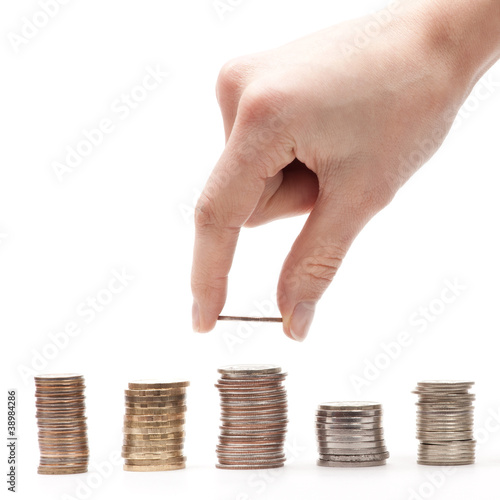 Putting coins on the top of coins piles