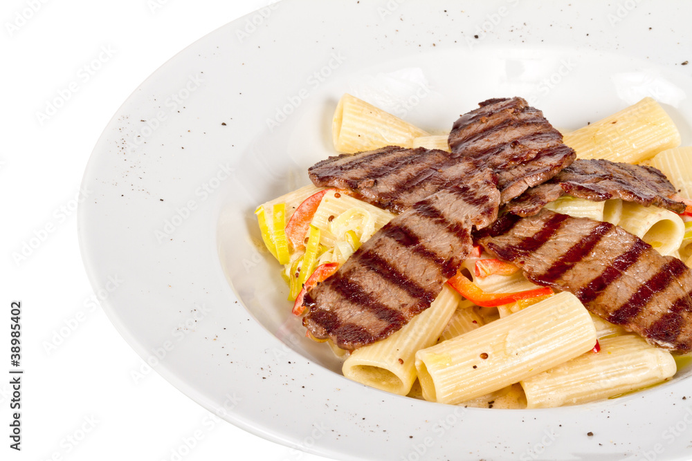 Rigatoni pasta with a beef and sauce Rigatoni pasta with a beef and sauce