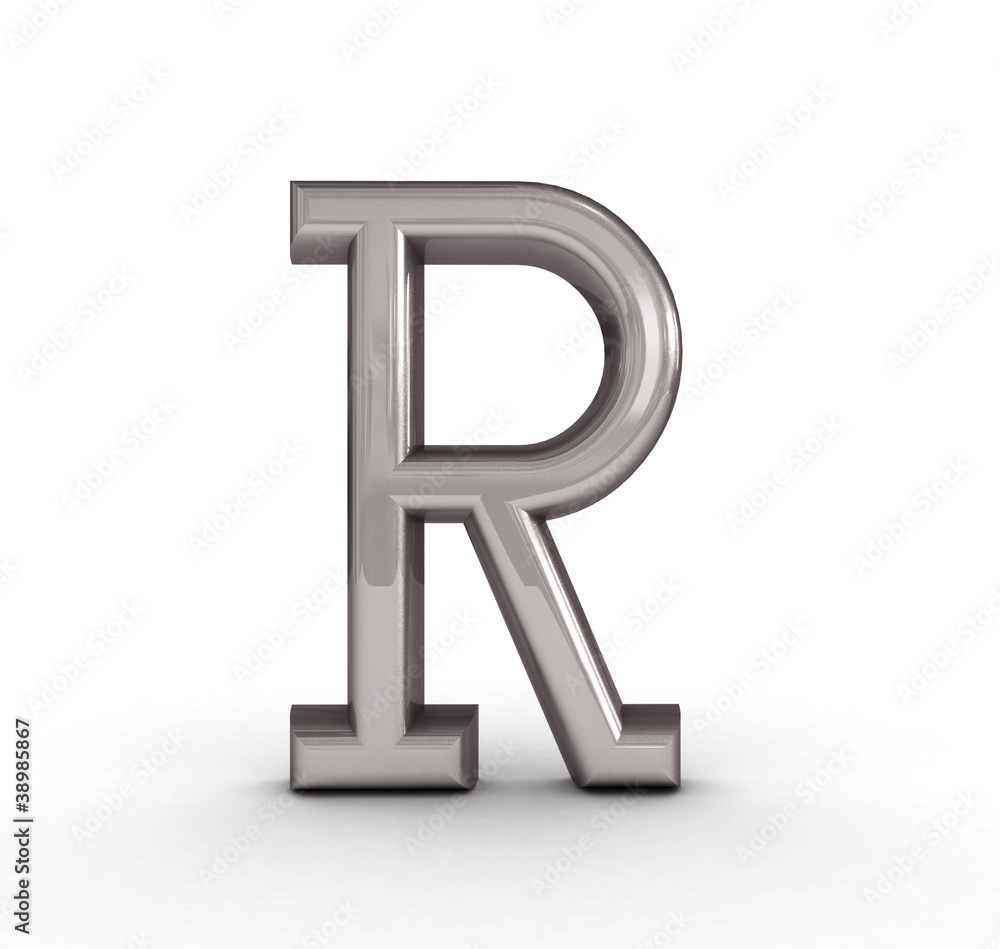 One letter of metal alphabet One letter of metal alphabet