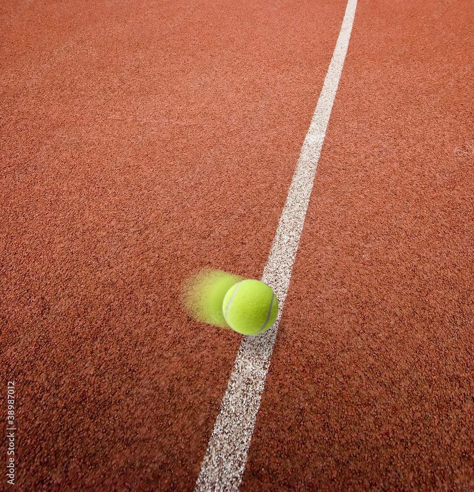 Tennis Ball hitting the line