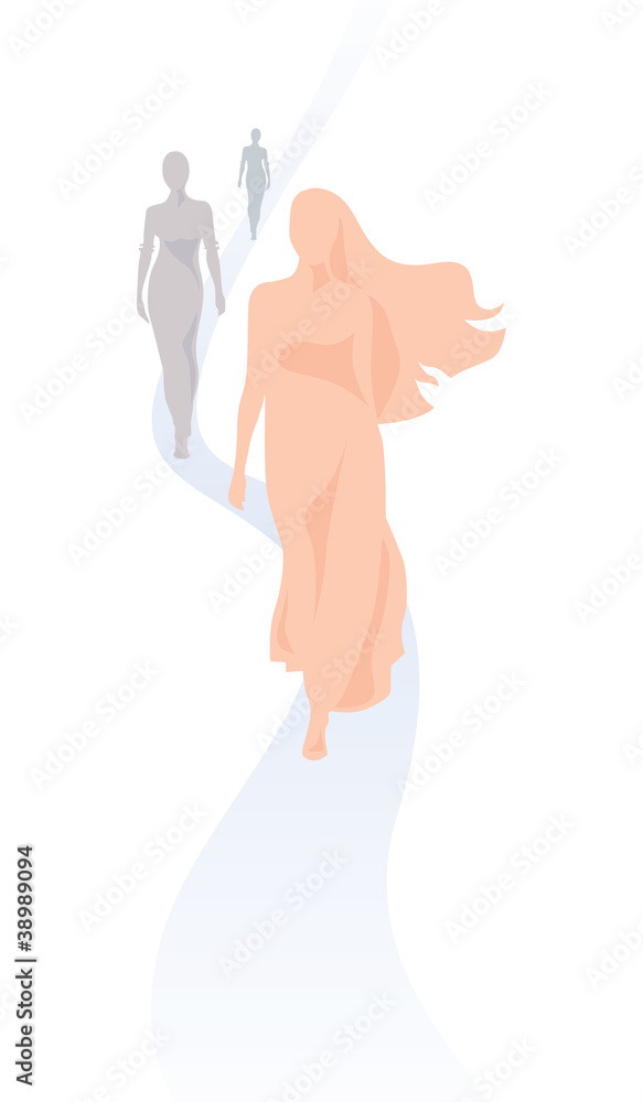 Naklejka premium model on podium