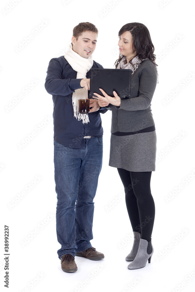 Executive having a coffee.