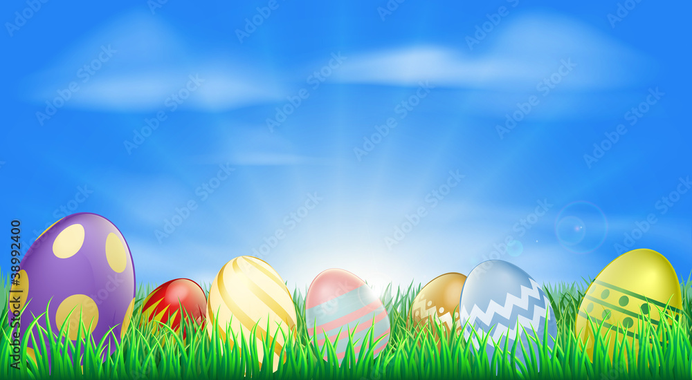 Bright Easter eggs background Bright Easter eggs background