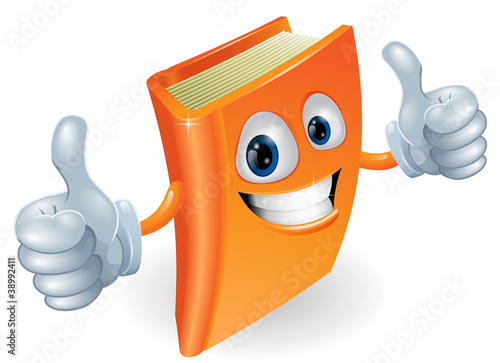 Thumbs up book cartoon char...