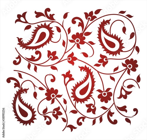 traditional paisley floral pattern, textile , Rajasthan,  royal India