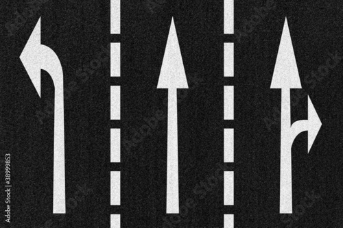 Street Road Arrows Direction on Asphalt Texture