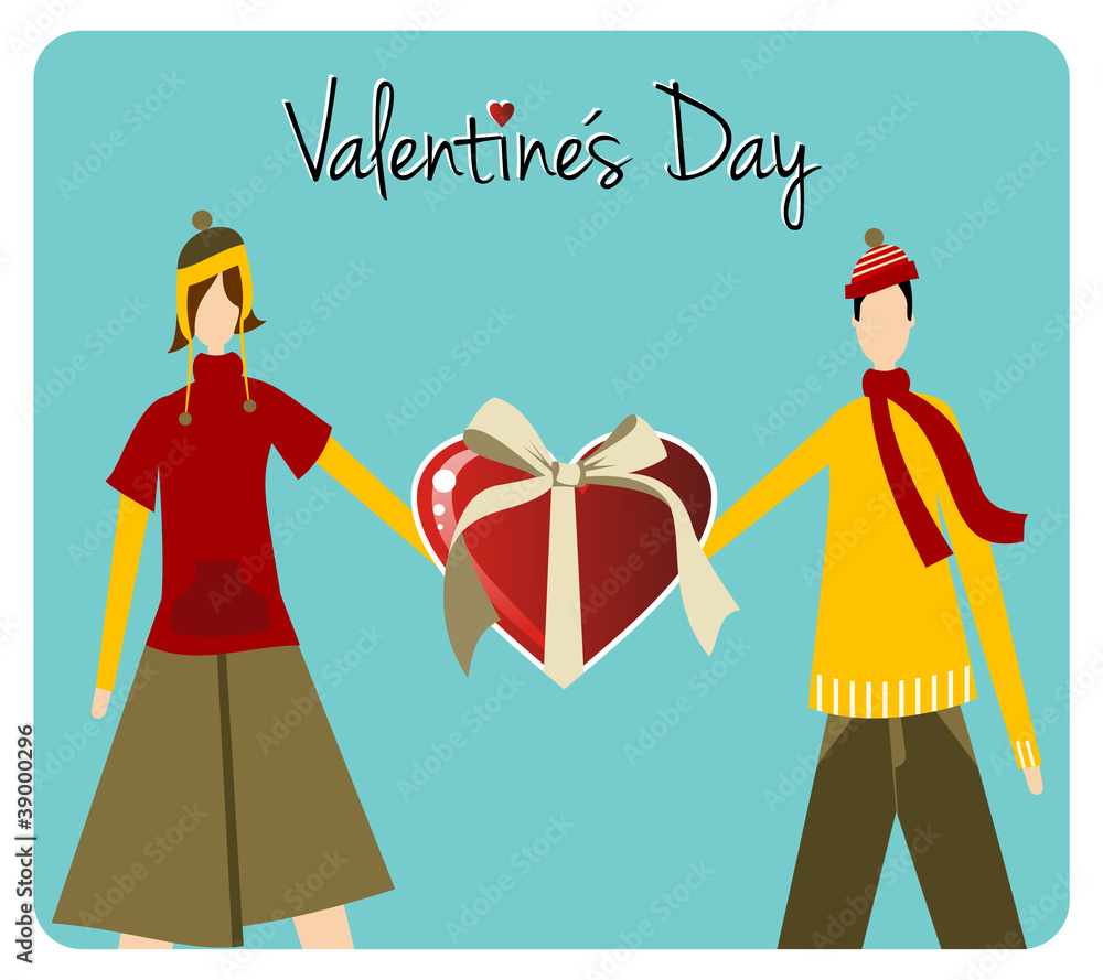 Obraz premium Happy Valentines day greeting card