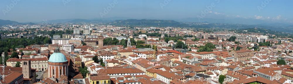 aerial view of the rooftops of an Italian city