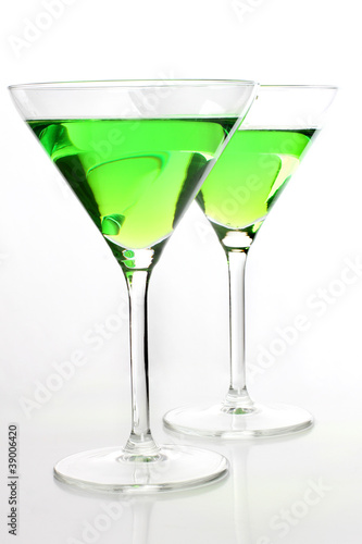 Green martini glasses