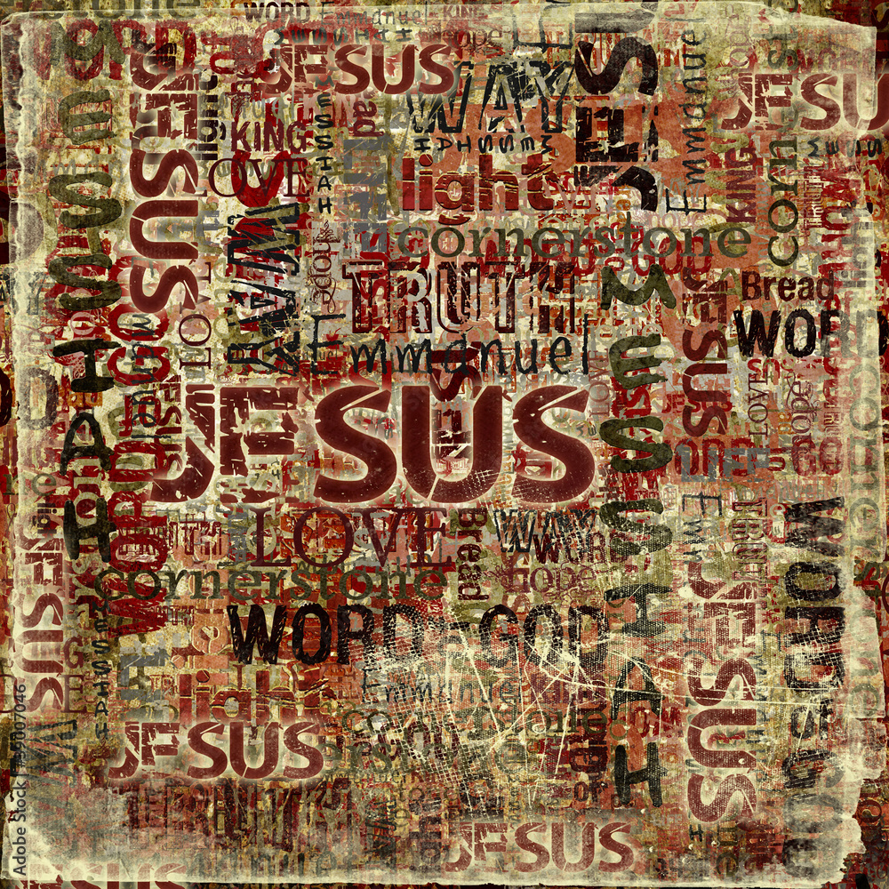 Obraz premium Religious Words on Grunge Background