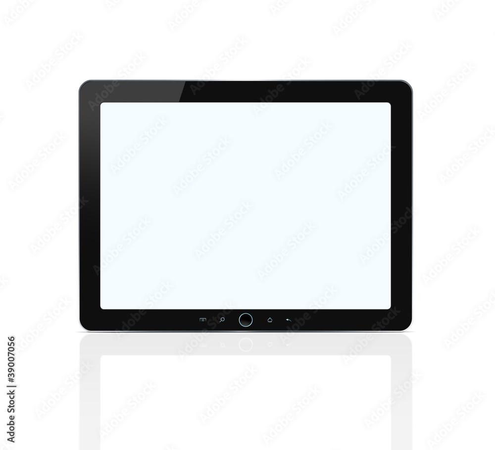 Digital tablet isolated on white background with clipping path