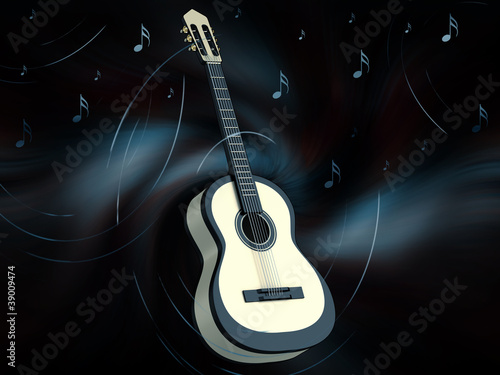 Abstract background with a guitar