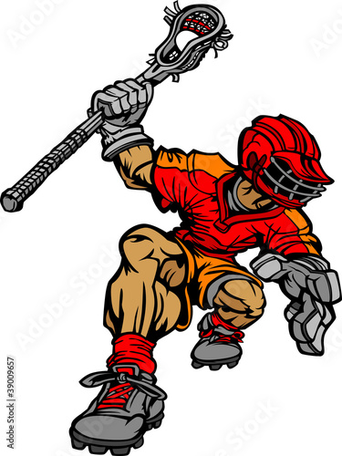 Lacrosse Player Cartoon Vector Image