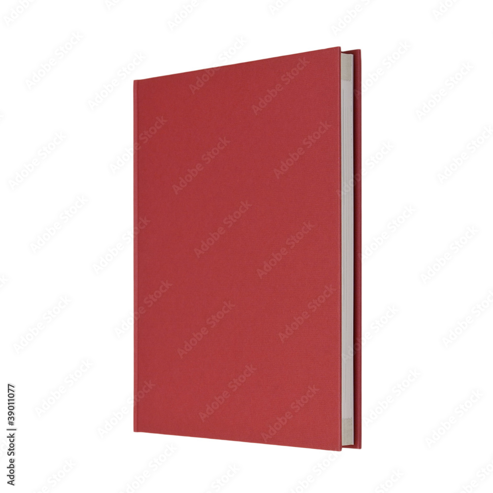 standing closed red book in white background standing closed red book in white background