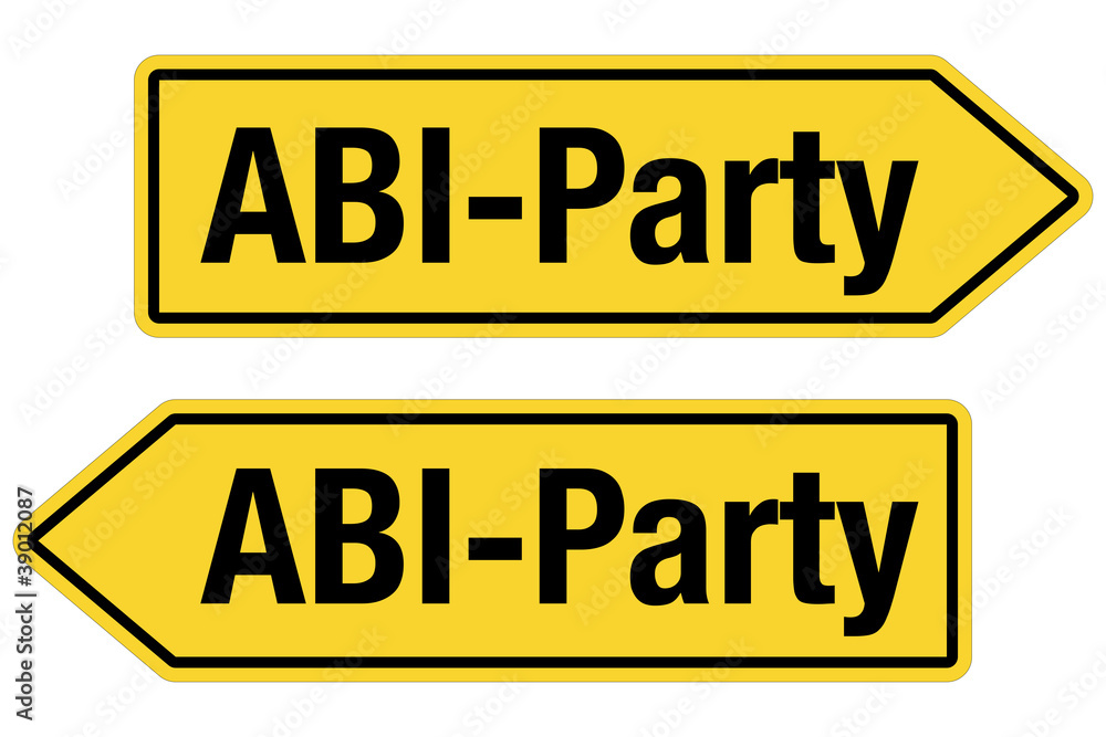 2 Pfeilschilder gelb ABI-Party