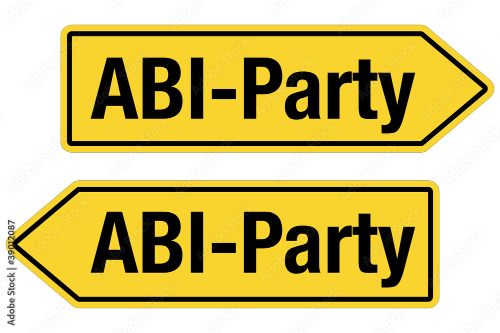 2 Pfeilschilder gelb ABI-Party 2 Pfeilschilder gelb ABI-Party