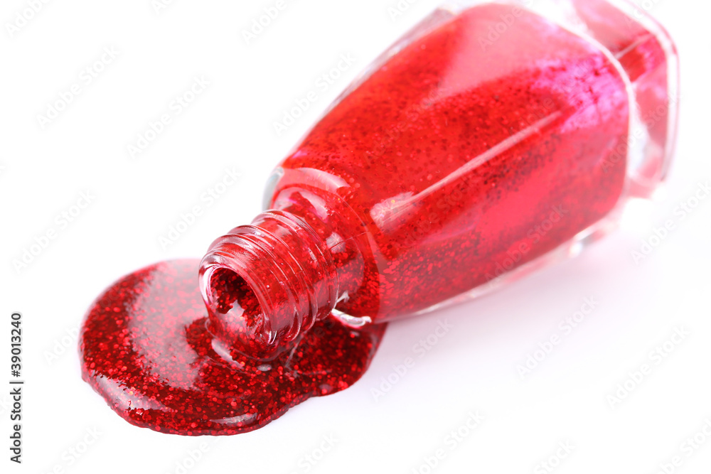 red nail polish isolated on white red nail polish isolated on white